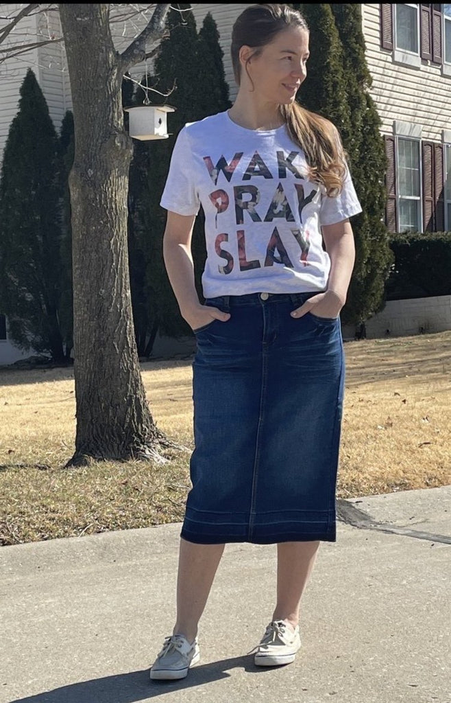 Sarah Denim Skirt- Indigo – The Ginger Braid