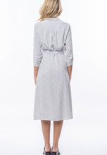 Tiffany Button Dress- Navy dot/Ivory